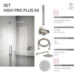 Gedy Комплект душ High Pro Plus 04, пита 25 см, инокс (0000GYHP1010400)