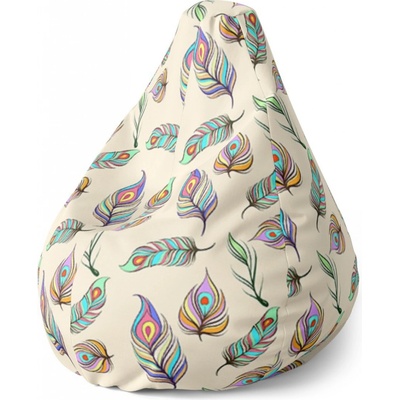 Sablio sedací vak Pear paví peříčka 140 x 100 x 25 cm