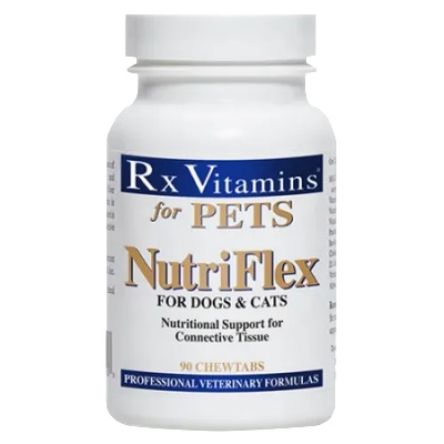 Rx Vitamins Inc RX NutriFlex - таблетки за дъвчене с глюкозамин и морска краставица под формата на лакомство, за кучета и котки, 50 бр, Rx Vitamins САЩ - 8000