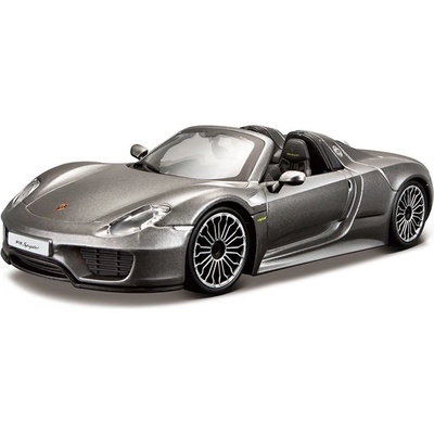 Bburago Plus Porsche 918 Spyder stříbrná 1:24
