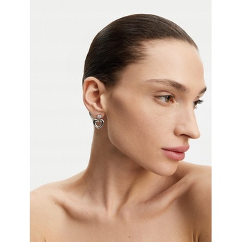 Guess CRAZY IN LOVE strieborné náušnice srdiečka JUBE05209JW