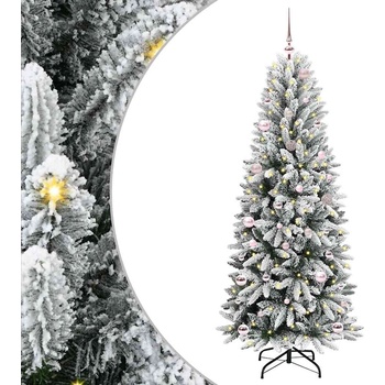 vidaXL С изкуствено коледно дърво с 150 LED светодиода Бяло 150 cm (3396035)