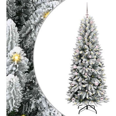 vidaXL С изкуствено коледно дърво с 150 LED светодиода Бяло 150 cm (3396035)