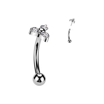 Šperky4U PUSH IN piercing k do obočí TITAN TIT1399-1208
