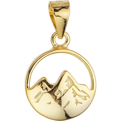 Evolution Group Pozlacený stříbrný přívěsek hory 64086