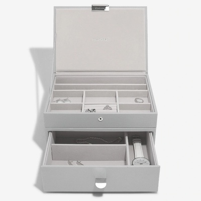 Stackers šperkovnice se šuplíkem 2v1 Pebble Grey Classic Mix šedá 76231
