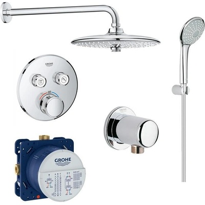 GROHE Комплект 5 в 1 вграждаем термостат и душ система с душ пита и ръчен душ (123792)