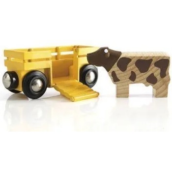 Image 1 of BRIO Товарно вагонче и крава (33406)
