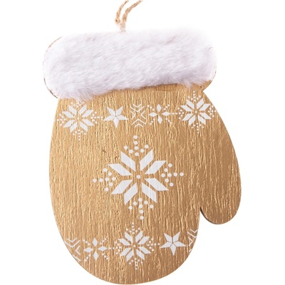 Dakls Комплект от 2 висящи дървени орнамента във формата на ръкавица, височина 10, 7 см - Dakls (ZS6250)