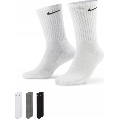 Nike ponožky EVERYDAY CUSH SX7664 3PÁR ČIERNE BIELE SIVÉ