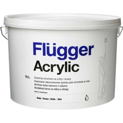 Flügger Acrylic 3L bílá akrylátová otěruvzdorná malířská barva