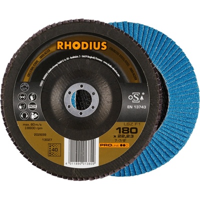RHODIUS Lamelový brusný kotouč LSZ F1 180 x 22,23 P40 PROline 202699