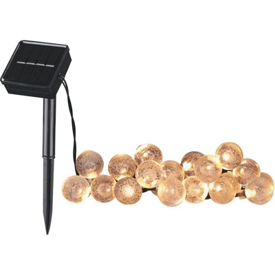 Polux LED Solární dekorační řetěz BUBBLE GLASS 20xLED/8 funkcí 4,85 m 600 mAh IP44 SA2200