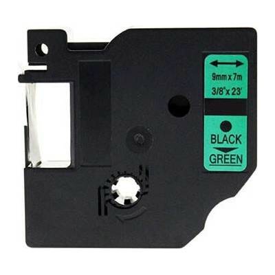 Alternatívna páska Dymo 40919, S0720740, 9 mm x 7 m čierna tlač / zelený podklad