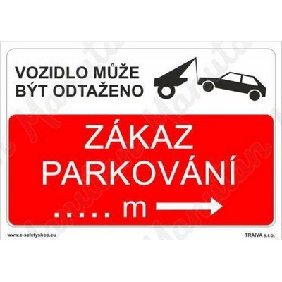 Zákaz parkování, plast 420 x 297 x 2 mm A3