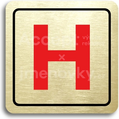 ACCEPT Piktogram hydrant - zlatá tabulka - barevný tisk