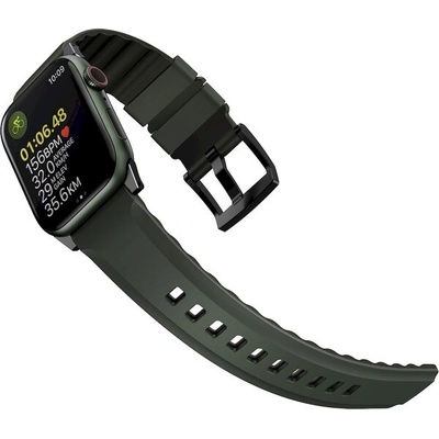 UNIQ Linus Airsoft Silikónový remienok na Apple Watch 42/44/45/Ultra 49 mm zelený UNIQ-45MM-LINUSGRN