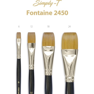 Štetec Simply-T Fontaine 2450 - plochý, krátka rukoväť Veľkosť štetca: 6