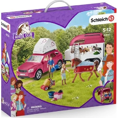 Schleich Игрален комплект Schleich Horse Club - Конен лагер с кола и ремарке (42535-43918)