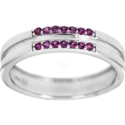 Zlatnictví U Kostela Stříbrný prsten s růžovými kamínky 915č