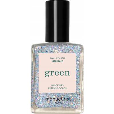 Manucurist Zelený lak na nehty Mermaid (Stříbrný Holografický) 15ml