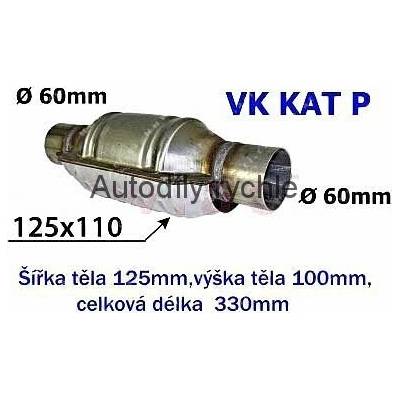 OEM VK KAT P katalyzátor benzín EURO 3 do 1400 ccm - 80 PS, ker. vložka, vněj. průměr 57 mm (kulatý) (VKKATP)