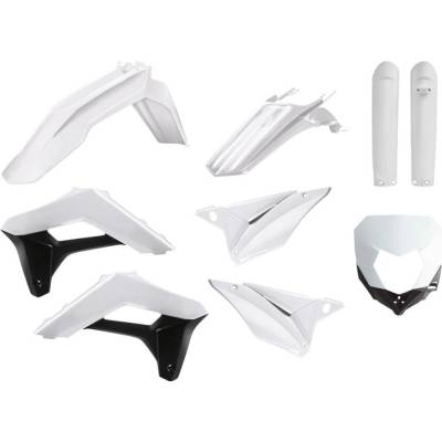 POLISPORT kompletní sada plastů (FULL KIT) SHERCO SE-R/SEF-R 17-23 v sadě kryt světla (8679800001) a kryty tlumičů (8398600002) barva bílá