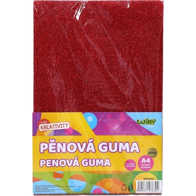 Pěnová guma A4 20x30 cm glitter, samolepicí 10 ks