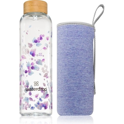 Waterdrop Glass Waterdrop Edition skleněná láhev na vodu 600 ml + obal na láhev