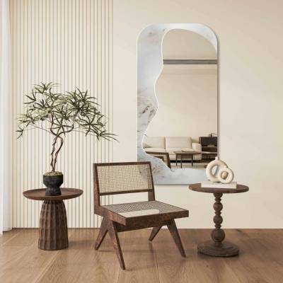 Alfaram Nepravidelné zrkadlo na bielo-zlatom mramore – MARBLE ZARI 60x120