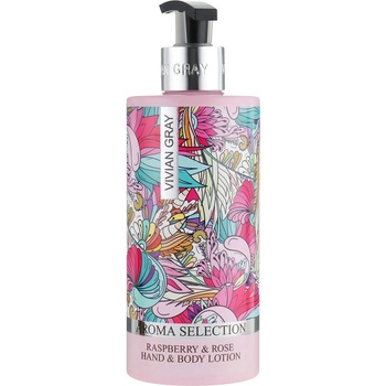 Vivian Gray Aroma Selection Raspberry & Rose mléko na ruce a tělo 400 ml