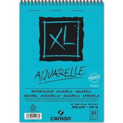 Canson XL Aquarelle Skicák v krúžkovej väzbe A5 CP 300g 20 listov