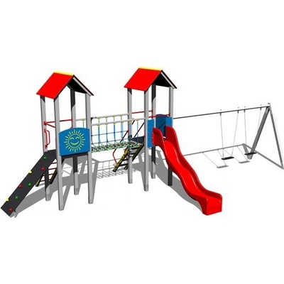 Playground System zostava so šmýkačkou a dvojhojdačkou 4U225K-15