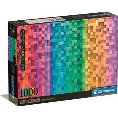 Clementoni - Puzzle Compact Colorboom Pixel - 1 000 piese