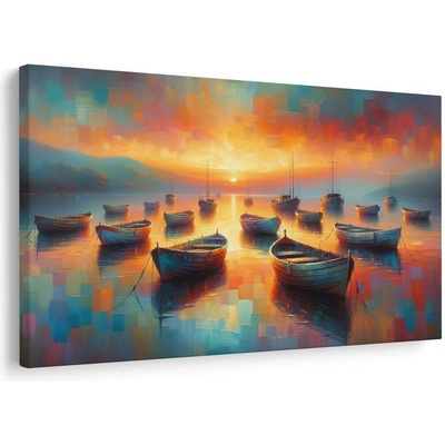Obraz lodě při západu slunce - 120x80