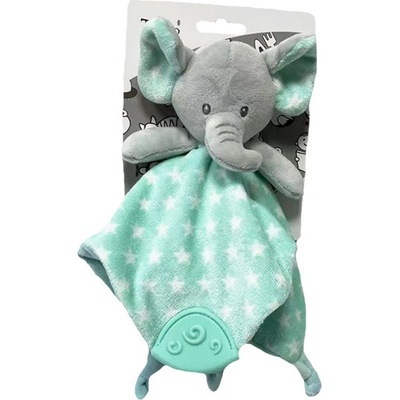 Teddies Slon zaspávačik hryzátko plyš zelený na karte v sáčku 25 cm