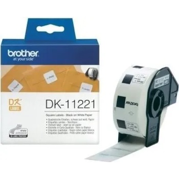 Brother Консуматив Brother DK-11221 Square Paper Labels, 23mmx23mm, 1000 labels per roll (Black on White) (DK11221)