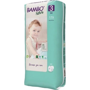 Bambo Nature Eко пелени Bambo Nature - Tall Pack, размер 3, М, 4-8 kg, 52 броя (1000019263) - baby