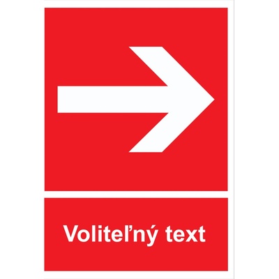 Piktogram Smer na dosiahnutie bezpečia vpravo /vľavo s textom 148x210 - 148x210 mm, SAMOLEPKA PVC, vpravo