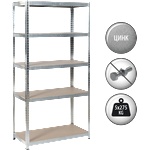 Carmen Метален стелаж Carmen CR-1020 - 180х90х45 см, до 275 кг на рафт - цинк (3580560) - xmall