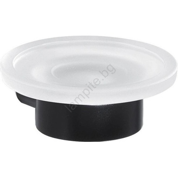 Gedy - Стенна сапунерка PIRENEI млечно стъкло/матово черно (SH0850)