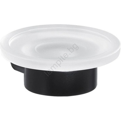 Gedy - Стенна сапунерка PIRENEI млечно стъкло/матово черно (SH0850)