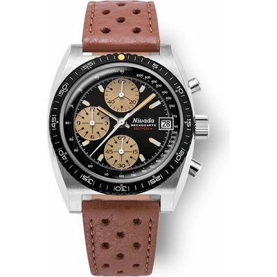 Nivada Grenchen Autochron Meca - Brown Racing Strap