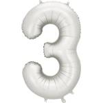 Party Deco Матиран Фолиев Балон Цифри Сребро 86 см - 3 (fb1s-3-018)