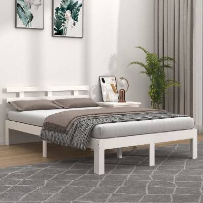 Nábytek XL 814760 Rám postele bílý masivní dřevo