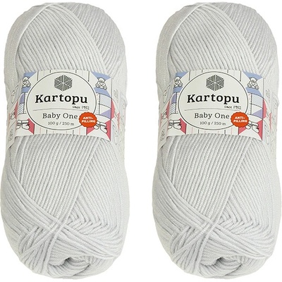 Bellatex SET 2ks - Příze BABY ONE Světle šedá 100g / 250 m