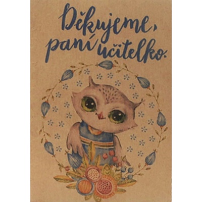 Přáníčko BeBechy – recyklovaný papír – Učitelka