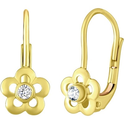 SILVEGO zlaté dětské s přírodním čirým topazem Swarovski Gemstones SILVEGOG70164W