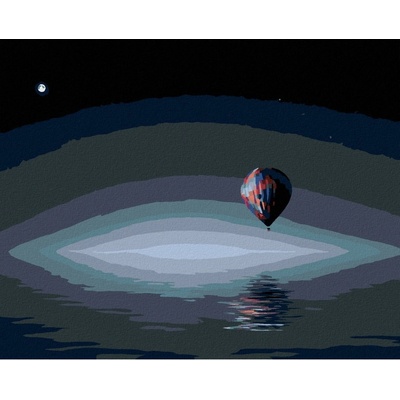 Zuty Malování podle čísel HORKOVZDUŠNÝ BALON NAD OCEÁNEM