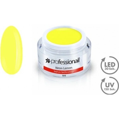Professionail Barevný UV-LED gel NEON LEMON Žlutá 5 ml